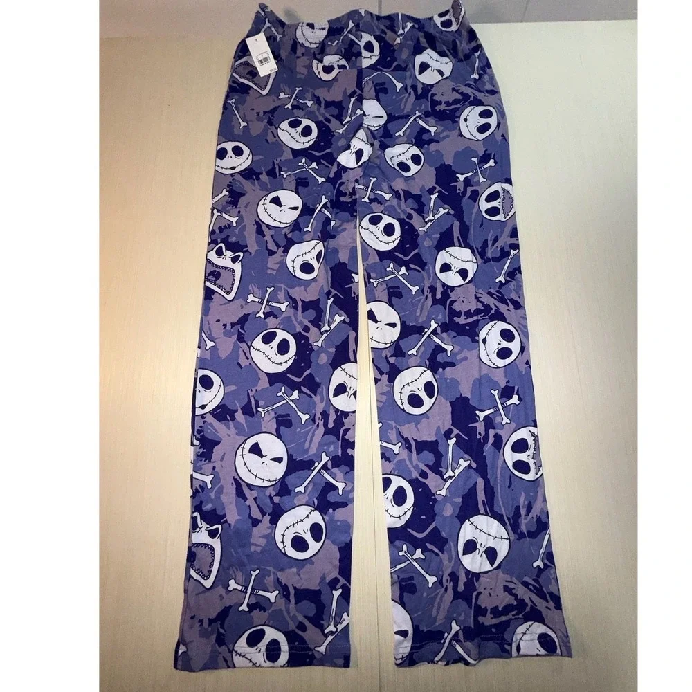 Disney Nightmare Before Christmas Jack Skellington Camo Pajama Pants Purple L
